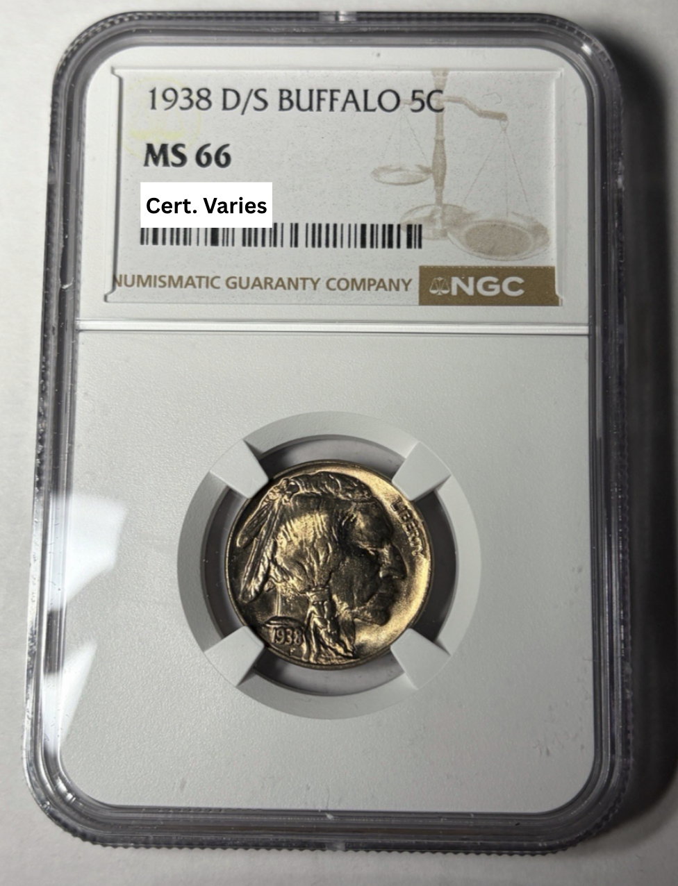 1938-D/S NGC MS66 Buffalo Nickel
