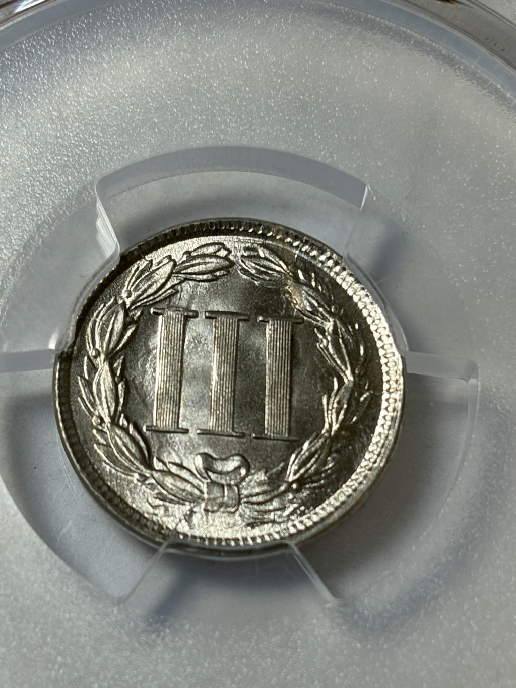 1866 PCGS MS66 CAC Three Cent Nickel