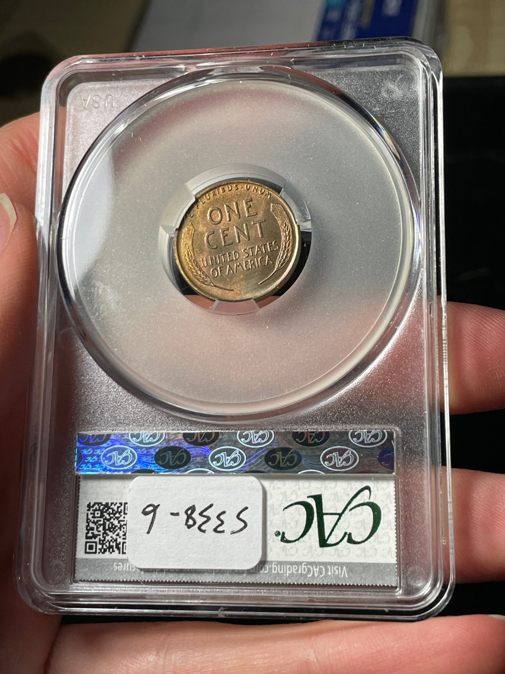 1918-D CACG MS64 RB Lincoln Wheat Cent Red Brown