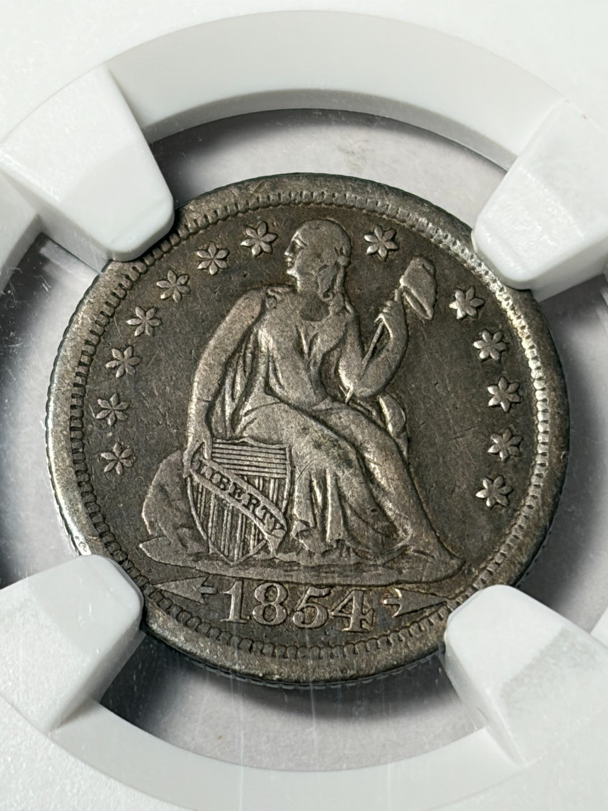 1854-O With Arrows NGC VF20 Seated Liberty Dime
