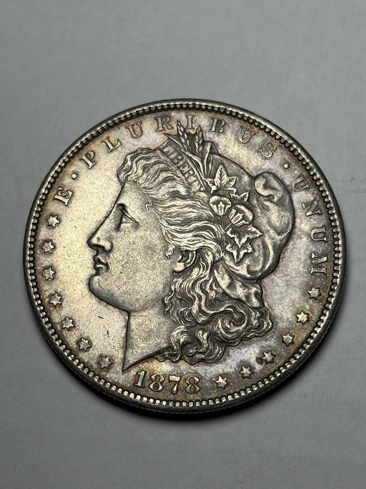 1878-CC Morgan Silver Dollar Toned Details