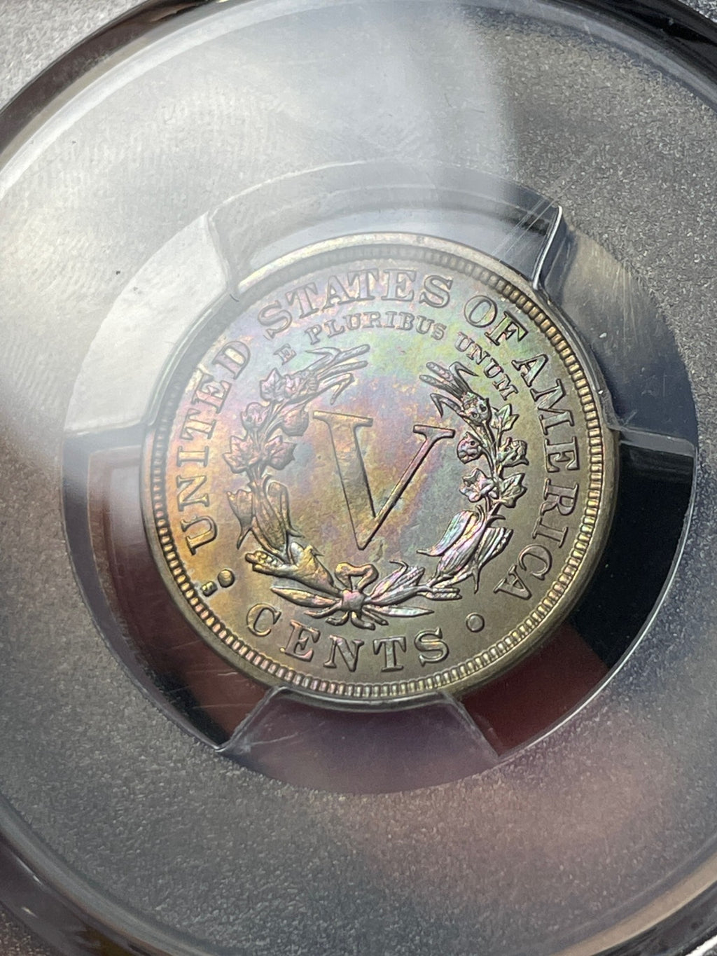 1912-S PCGS MS66 Liberty V Nickel Key Date Rainbow Toning WOW!