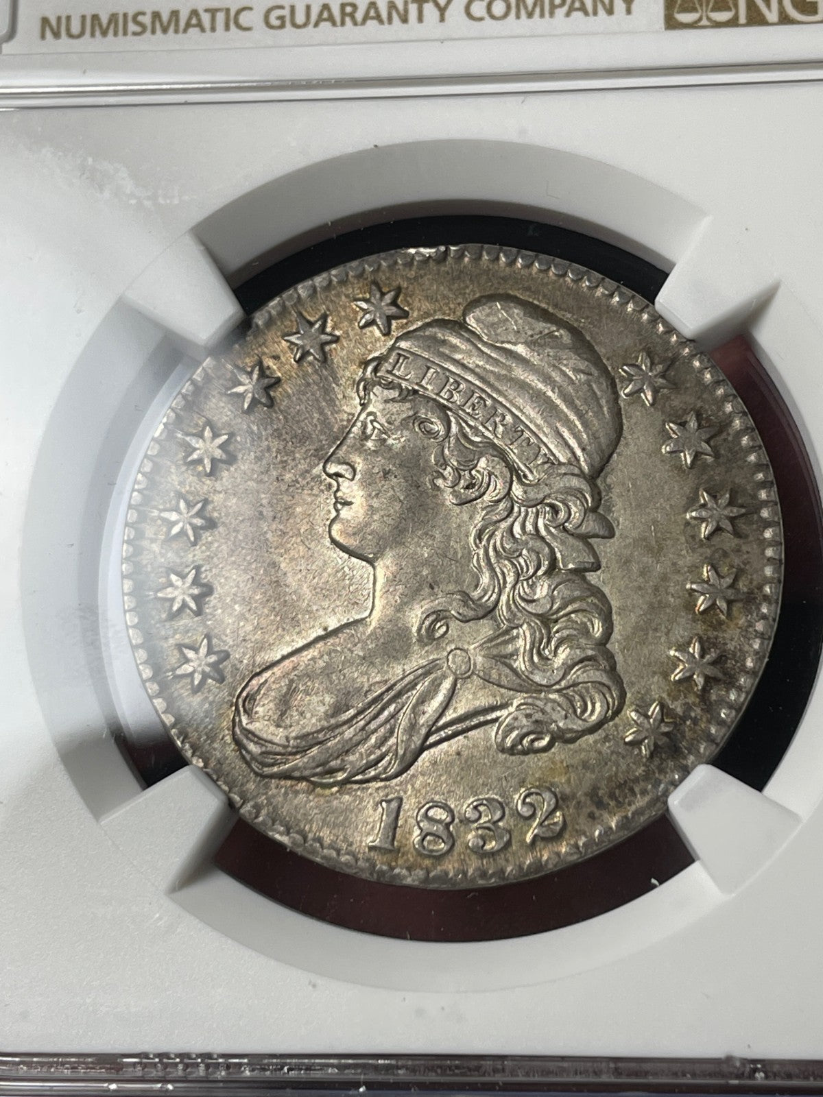 1832 NGC AU53 Capped Bust Half Dollar Lightly Toned