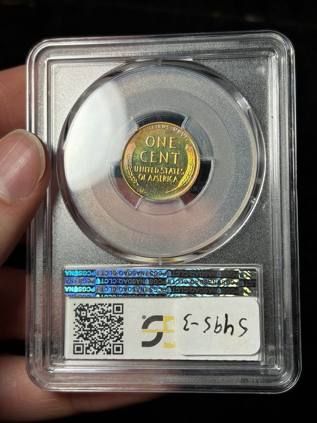 1942 PCGS PR65 BN Lincoln Wheat Cent Incredible Monster Toned Neon Green Blue