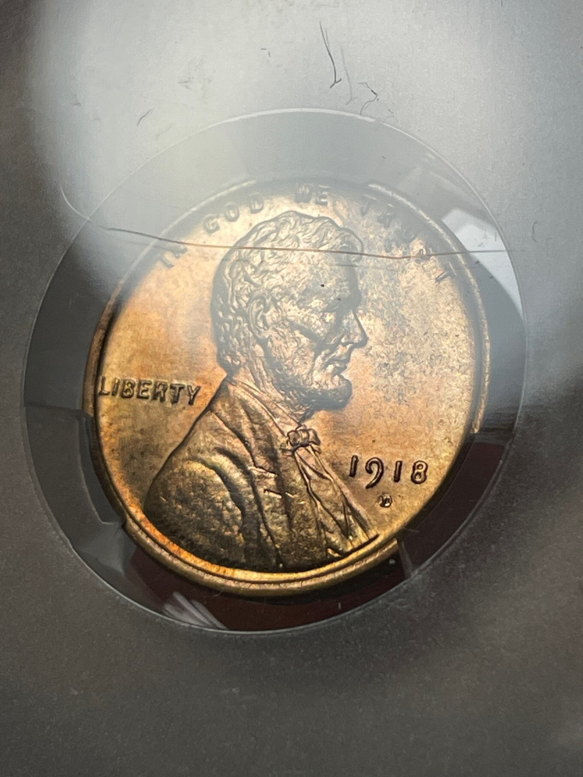 1918-D CACG MS64 RB Lincoln Wheat Cent Red Brown