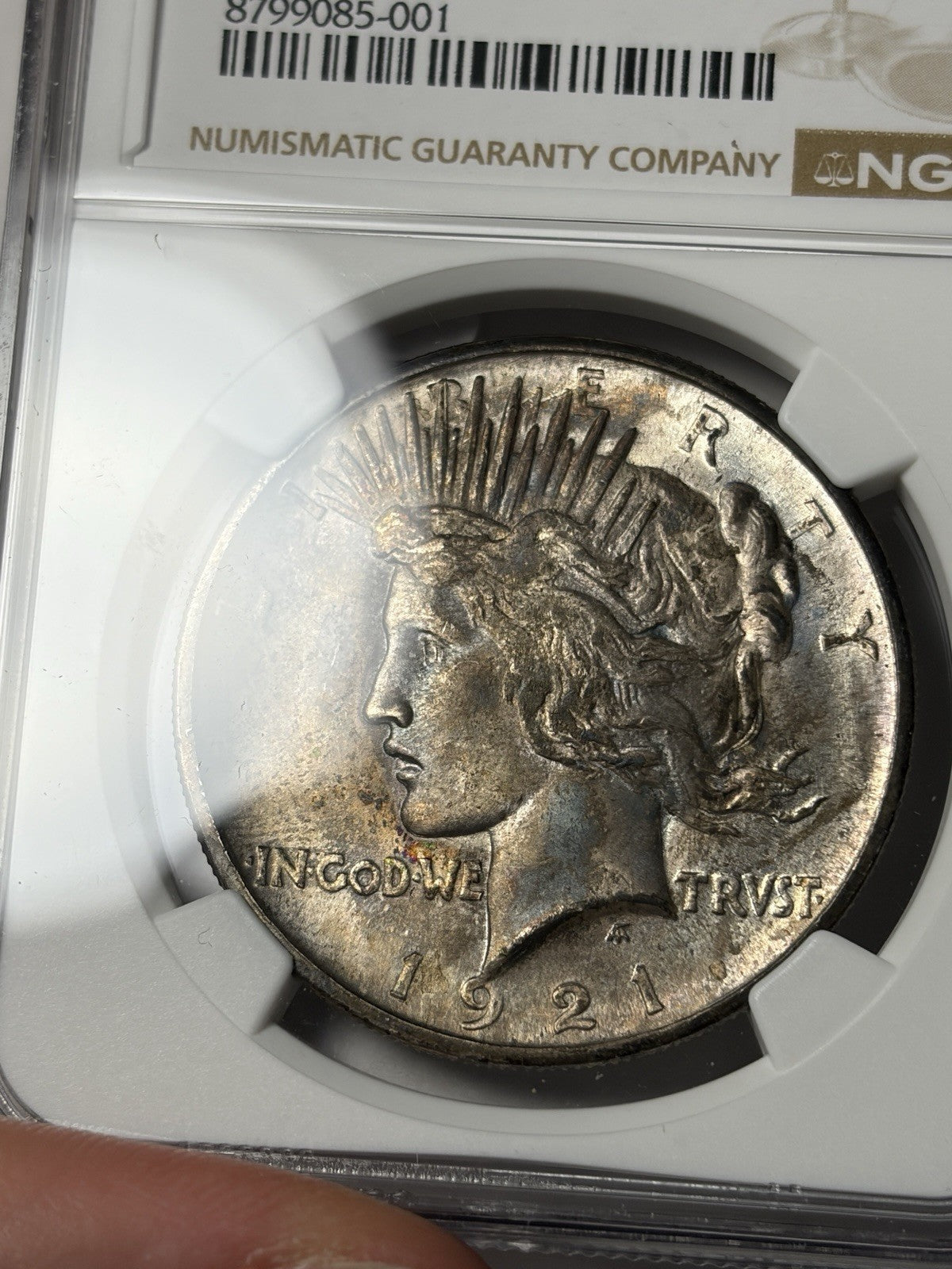 1921 NGC MS65 Peace Silver Dollar Toned Key Date