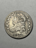 1823/2 Large Es Capped Bust Silver Dime