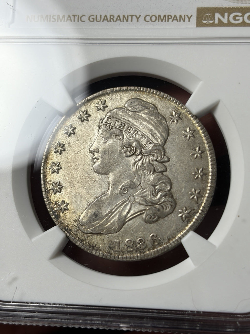1836 NGC AU55 Capped Bust Half Dollar