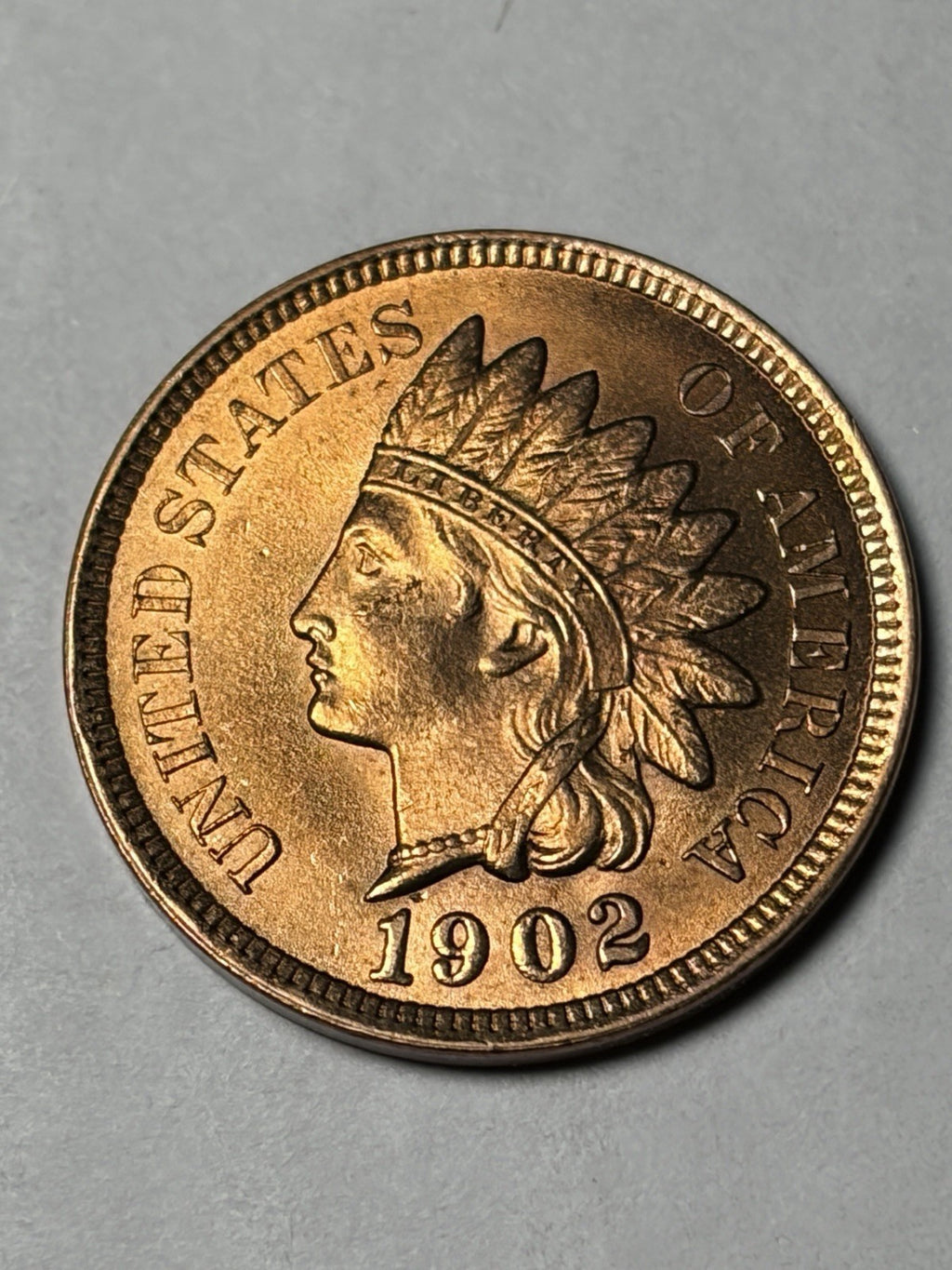 1902 Indian Head Cent Uncirculated Red