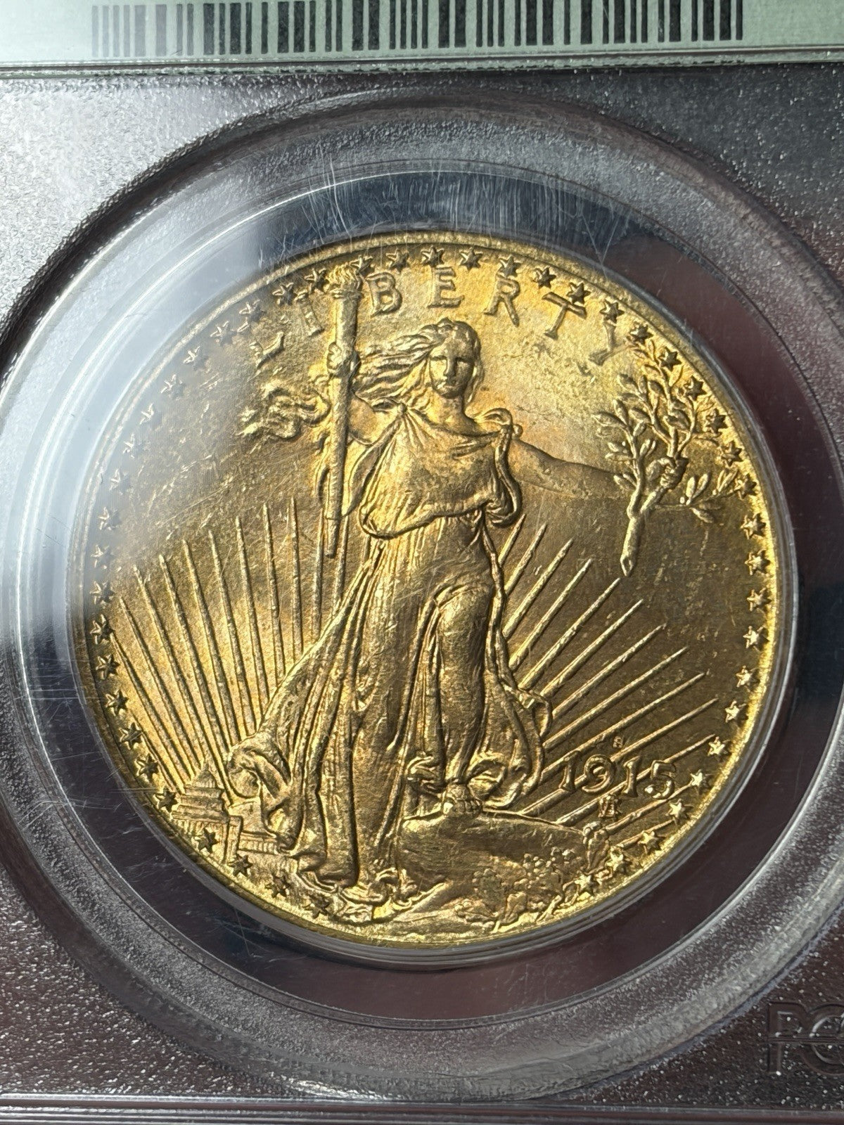 1915-S PCGS MS65 Saint Gaudens Double Eagle Gold Toned OGH Old Holder