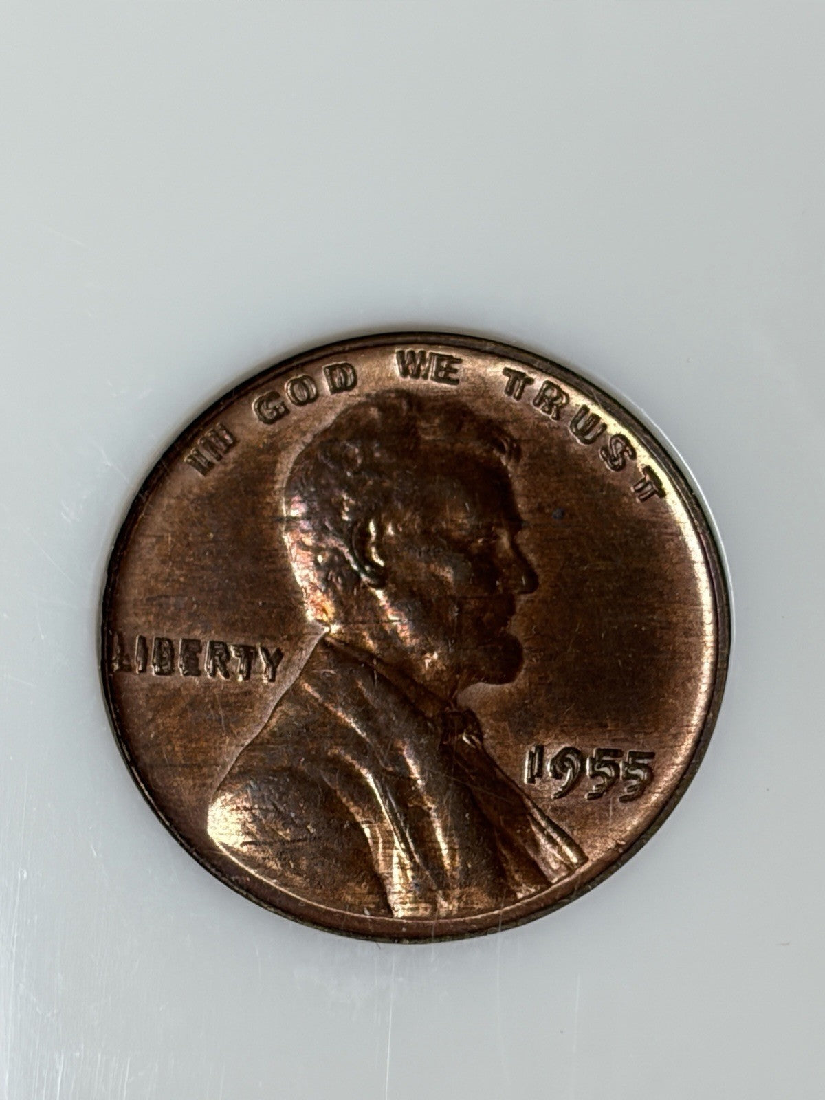 1955 NGC MS61 RB Double Die Obverse Old Fatty Holder
