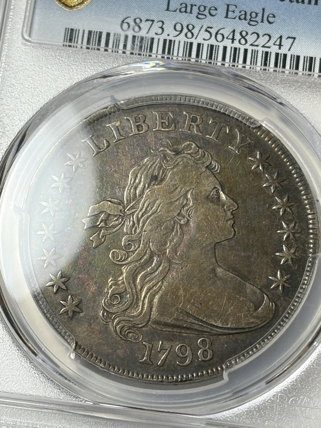 1798 PCGS VF Details Draped Bust Silver Dollar Toned