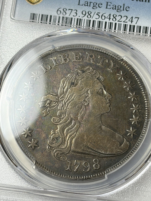 1798 PCGS VF Details Draped Bust Silver Dollar Toned