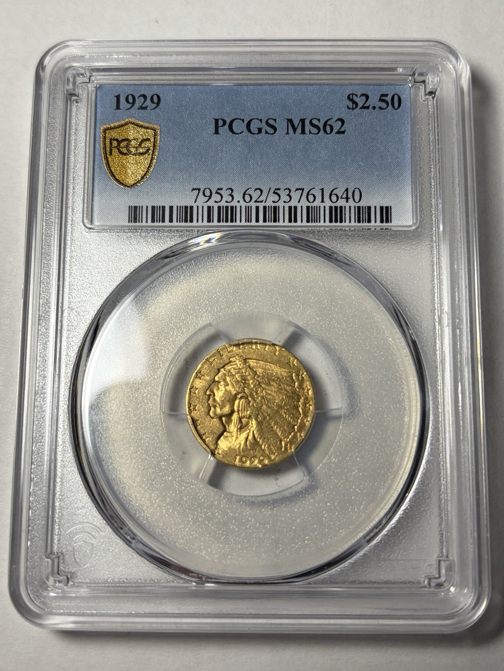 1929 PCGS MS62 Gold Indian Quarter Eagle