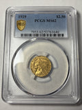 1929 PCGS MS62 Gold Indian Quarter Eagle