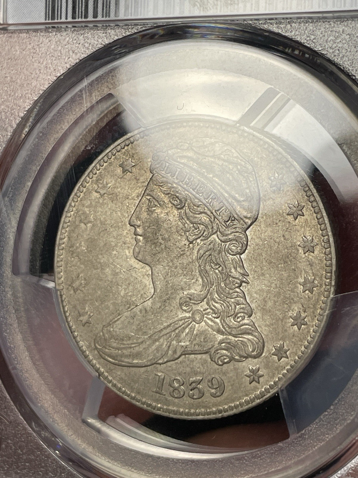 1839 PCGS AU53 Capped Bust Half Dollar Original Look