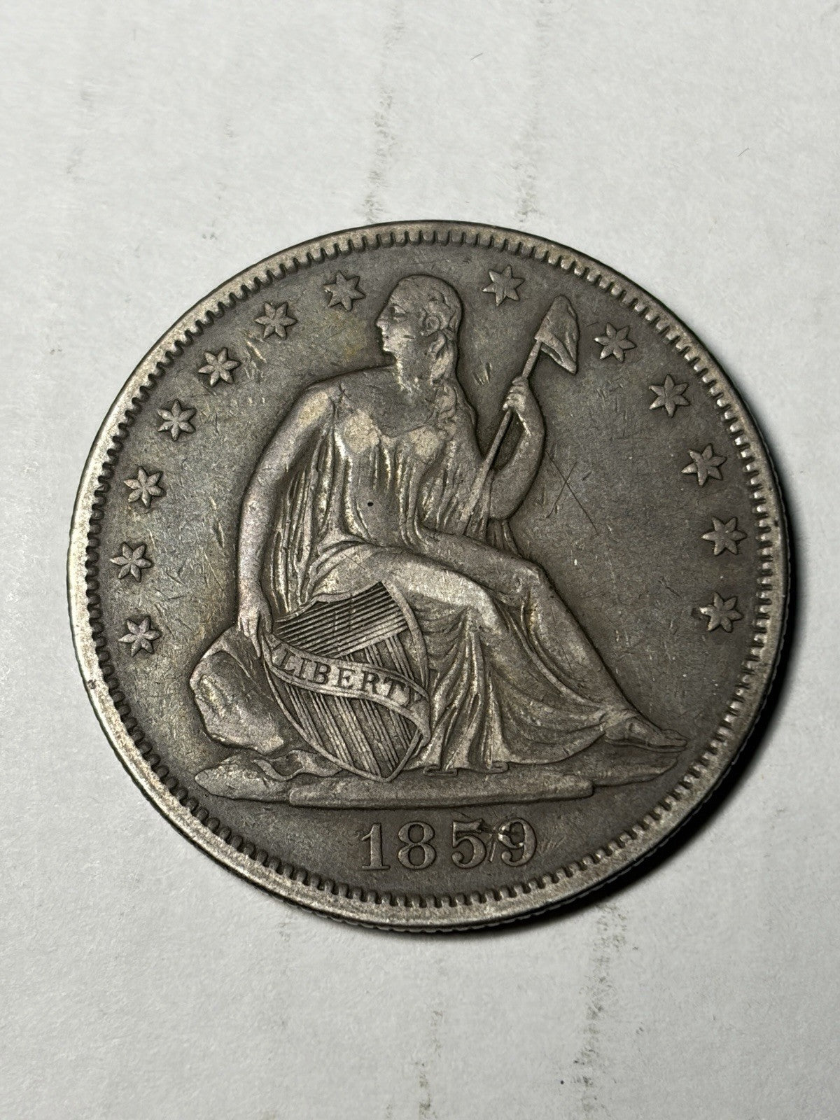 1859 Seated Liberty Half Dollar