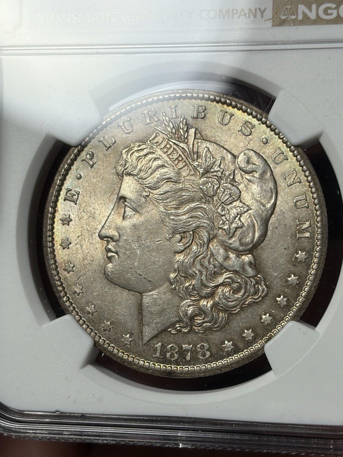 1878-CC NGC MS61 Morgan Silver Dollar Reverse Toned