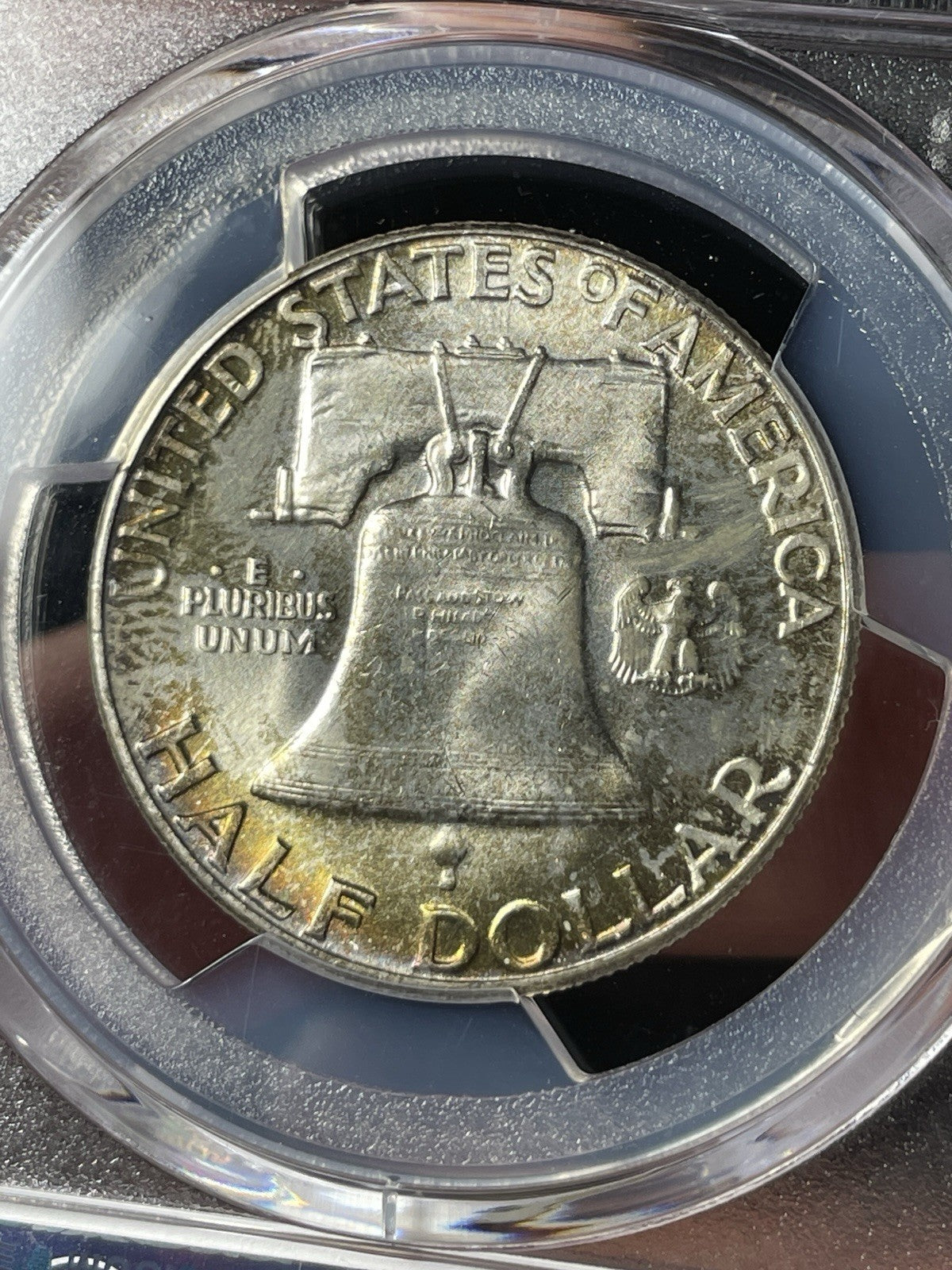 1954 PCGS MS66 CAC Franklin Half Dollar Toned Strong Bell Lines