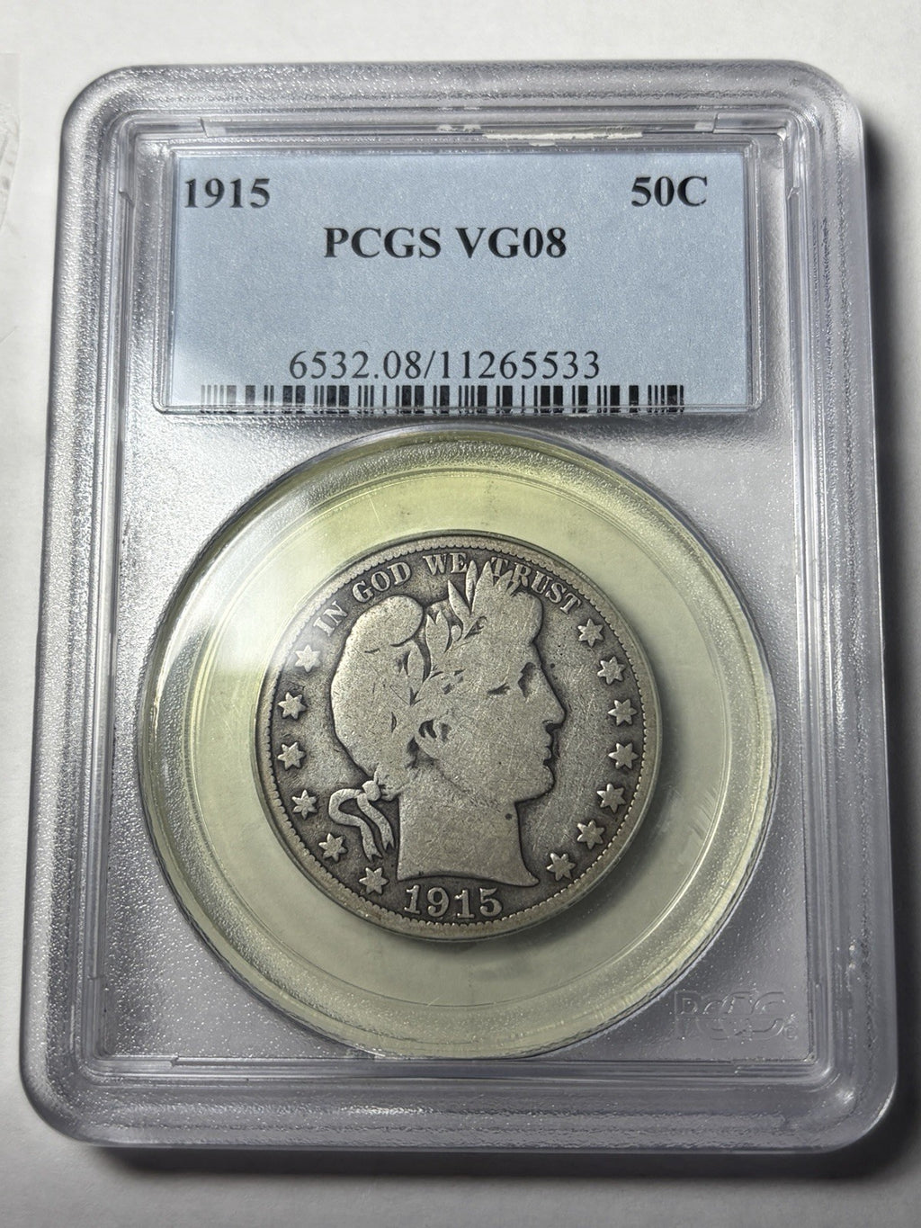 1915 PCGS VG08 Barber Half Dollar