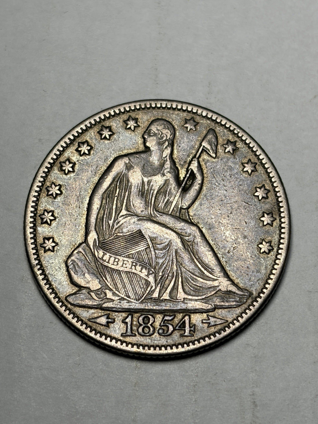 1854 With Arrows Seated Liberty Half Dollar