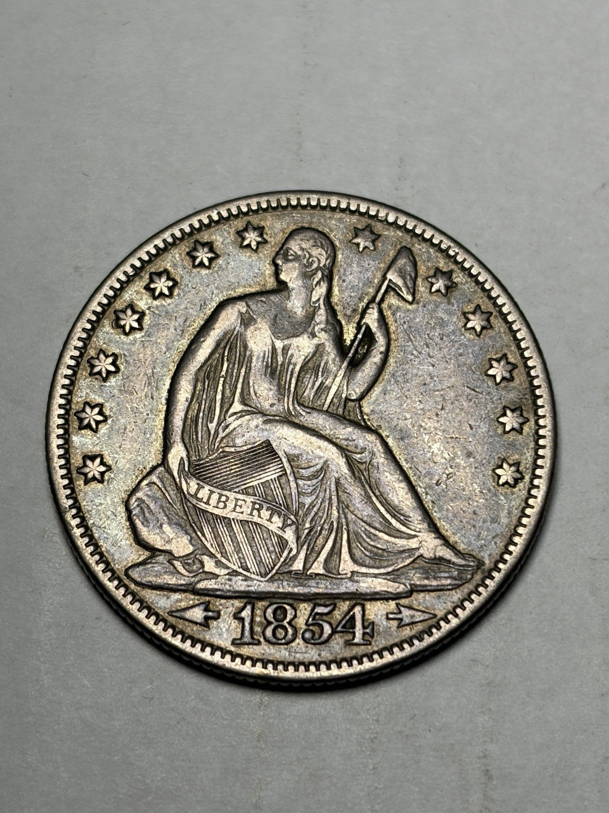1854 With Arrows Seated Liberty Half Dollar