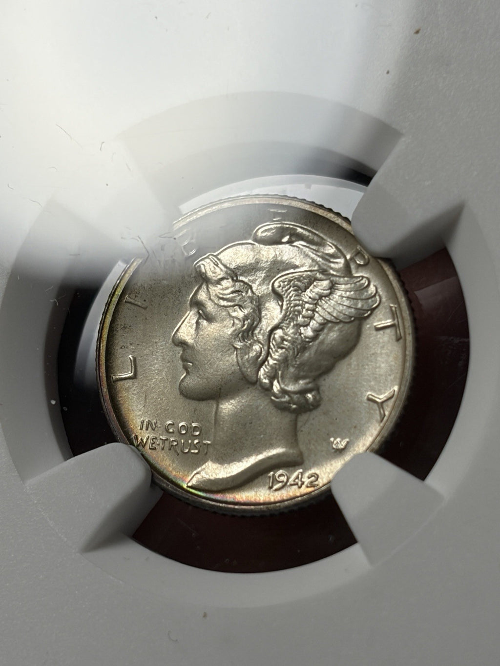 1942 NGC PF67 CAC Mercury Dime Toned