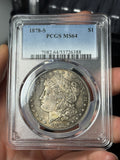1878-S PCGS MS64 Morgan Silver Dollar Toned
