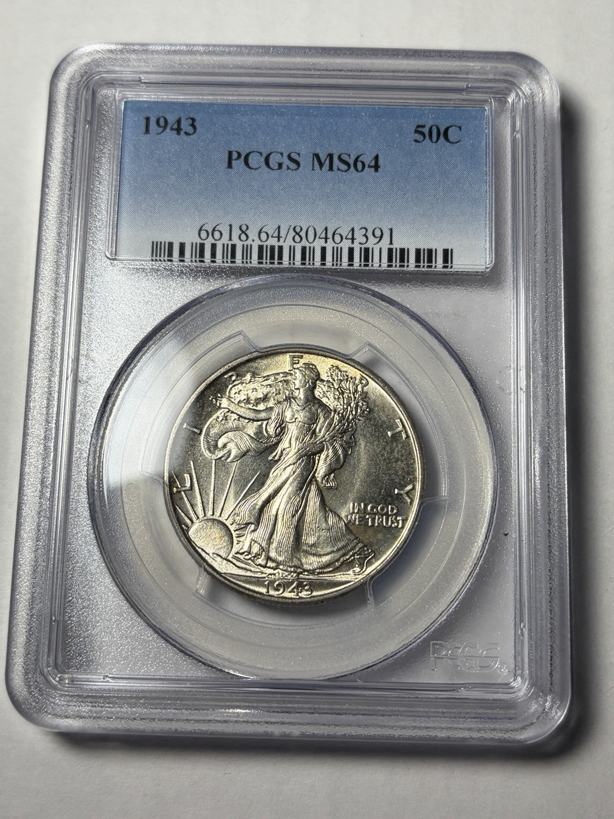 1943 PCGS MS64 Walking Liberty Half Dollar
