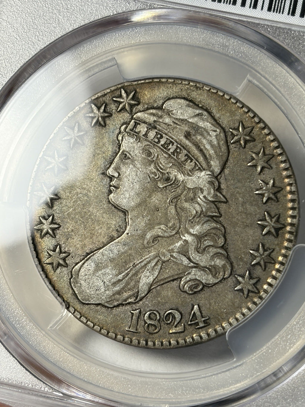1824 PCGS VF30 CAC Capped Bust Half Dollar O-111