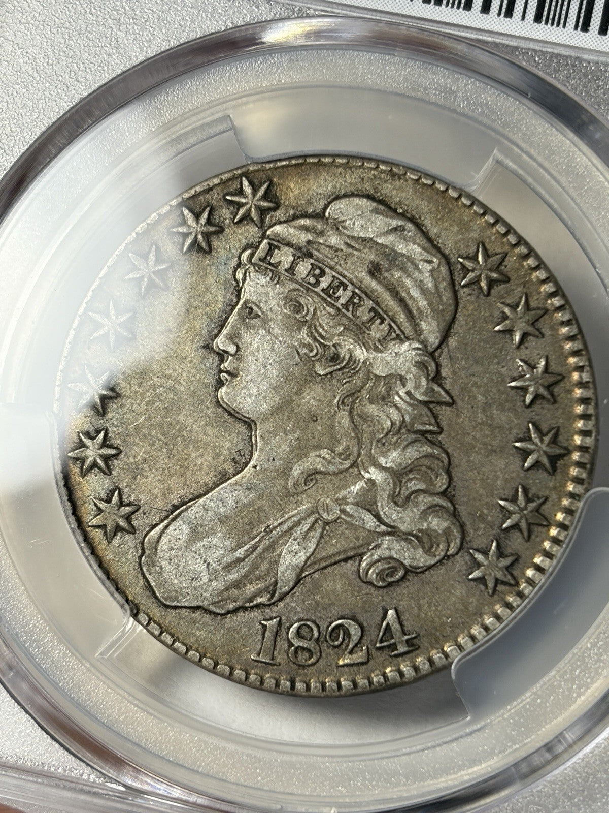 1824 PCGS VF30 CAC Capped Bust Half Dollar O-111