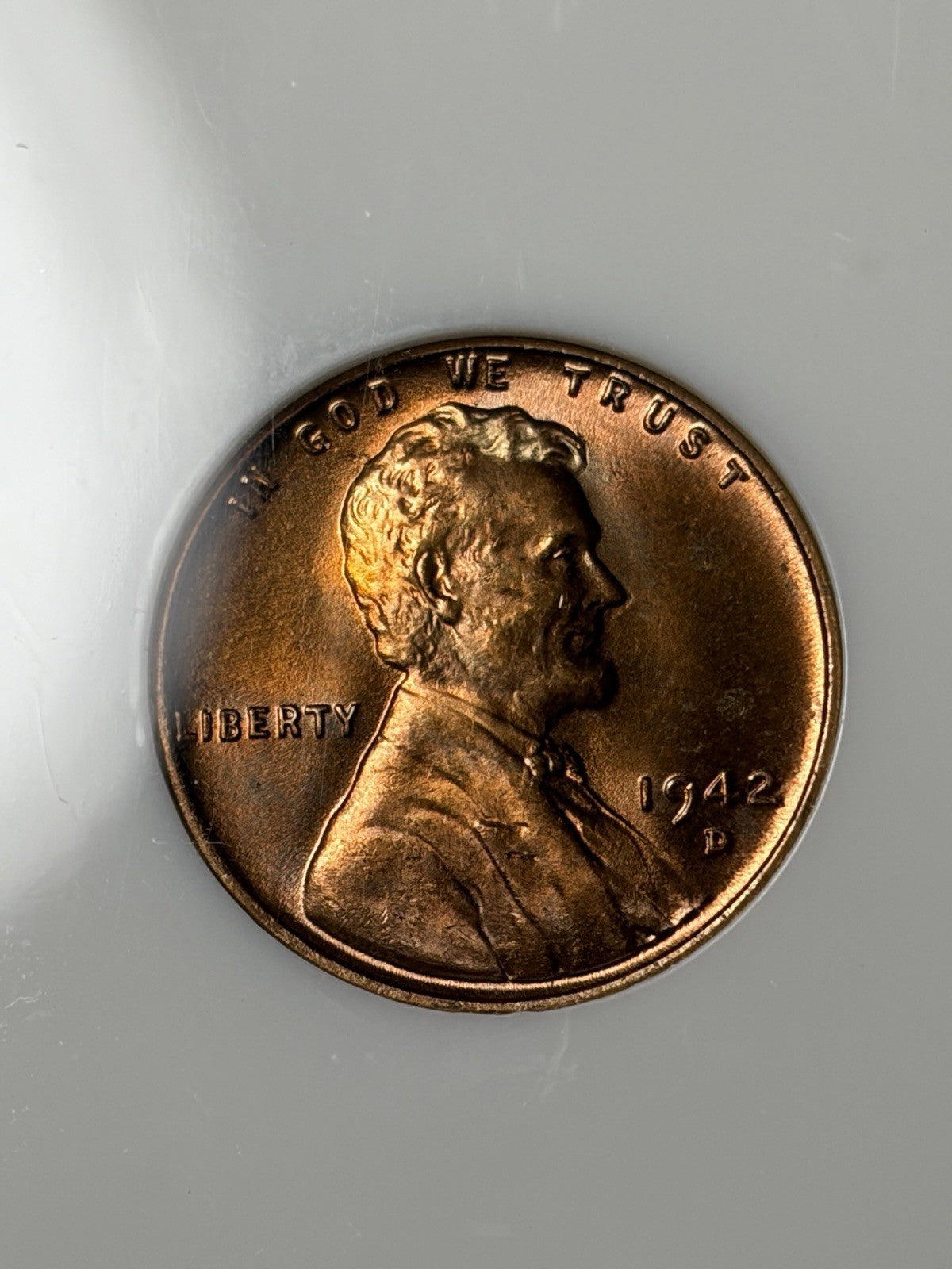 1942-D NGC MS66 RD Lincoln Wheat Cent Old Fatty Holder