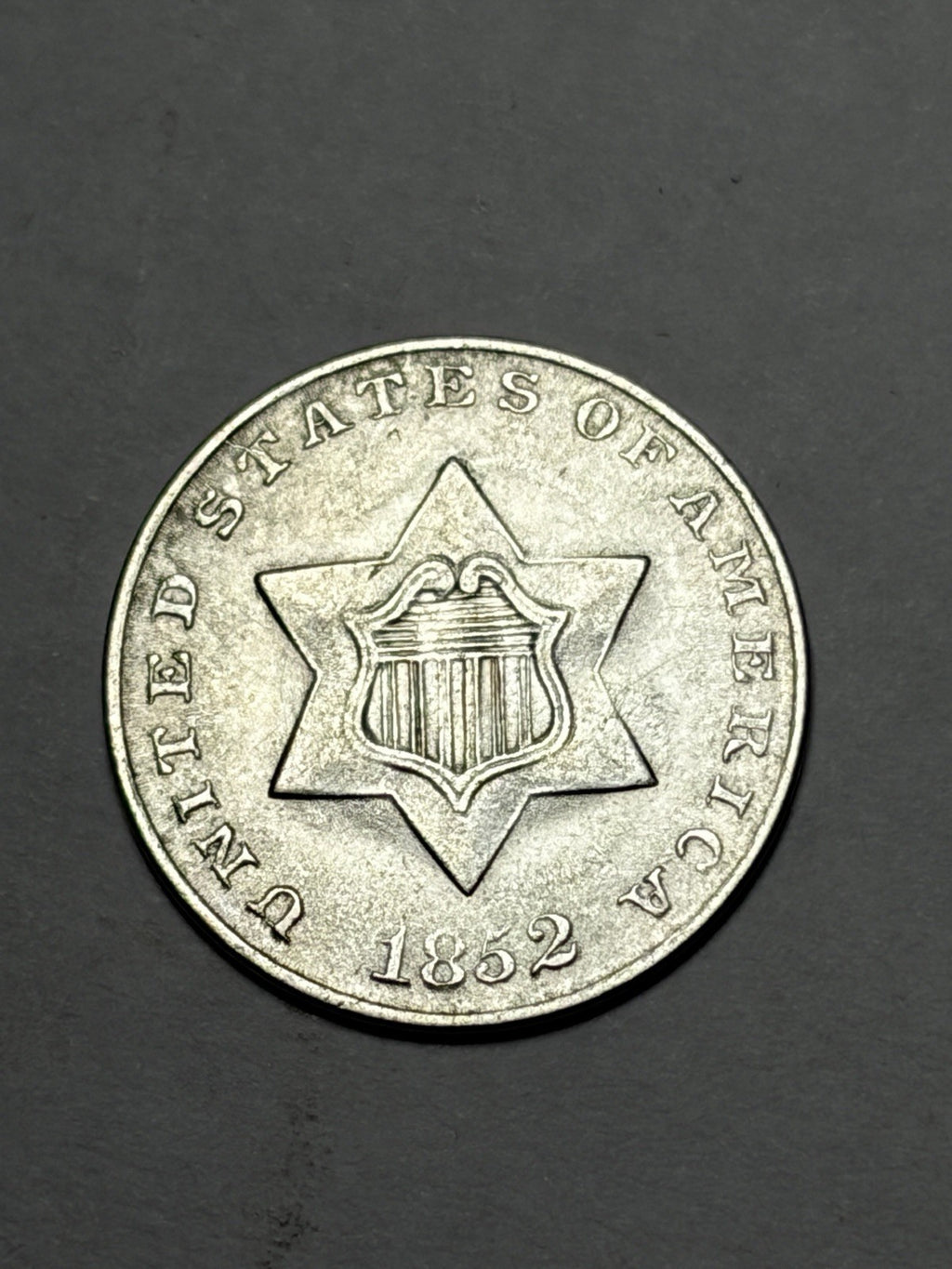 1852 Three Cent Silver Piece 3CS