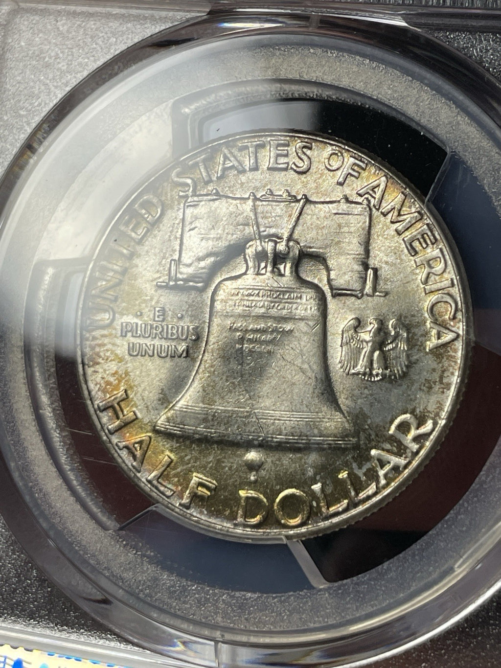 1954 PCGS MS66 CAC Franklin Half Dollar Toned Strong Bell Lines