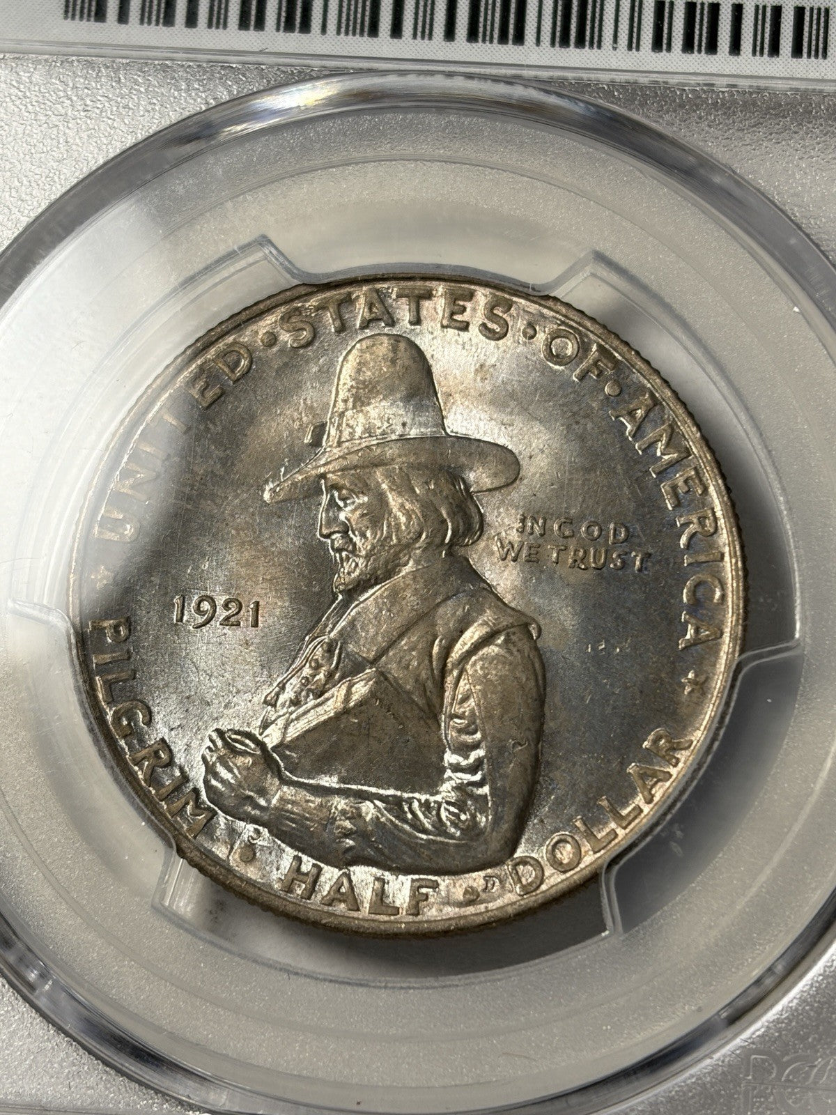 1921 PCGS MS66 Pilgrim Commemorative Half Dollar Toned
