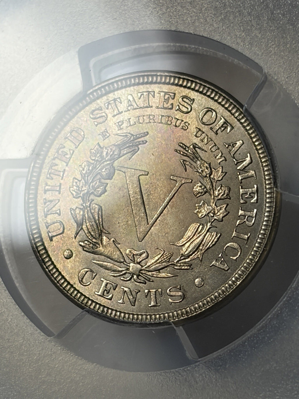 1883 PCGS MS65 With Cents Liberty V Nickel Toned