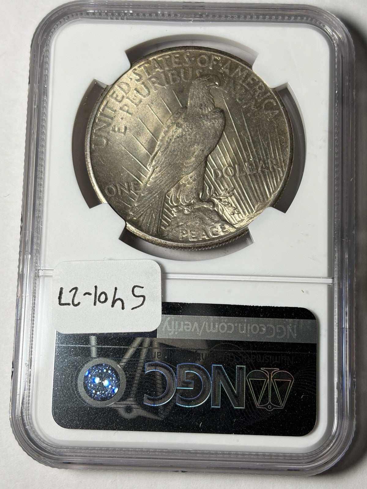 1927 NGC MS62 Peace Silver Dollar