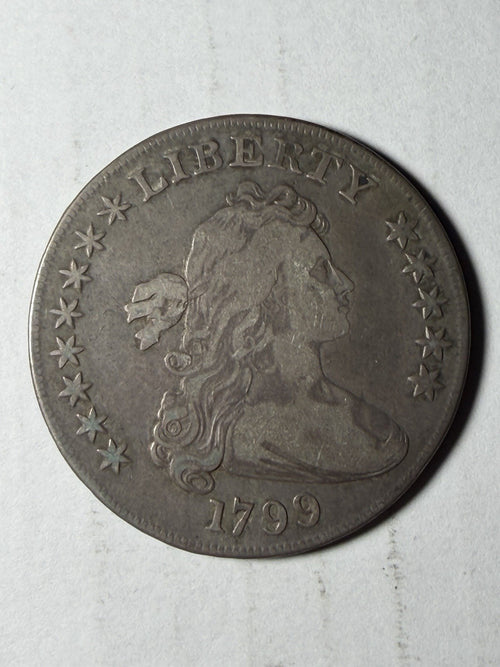 1799 Drapped Bust Dollar 8x5 Stars READ