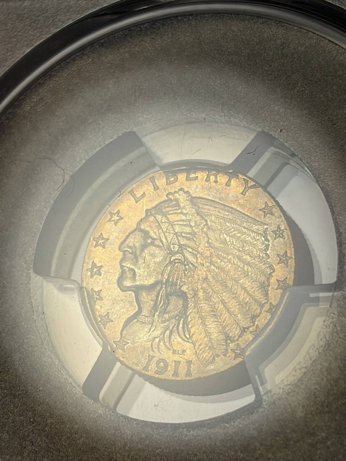1911 PCGS MS64 Gold Indian $2.5 Quarter Eagle Toned Tougher Date