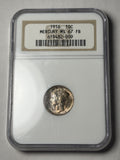1916 NGC MS67 FB Mercury Dime Toned