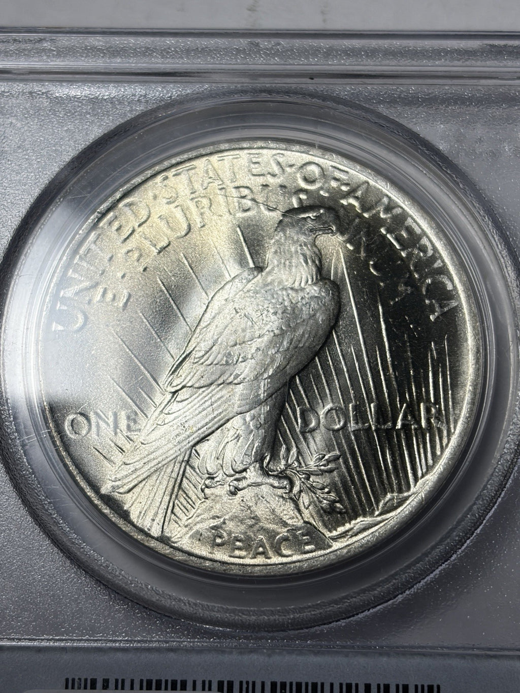 1923 PCGS MS65 Peace Silver Dollar Old Holder
