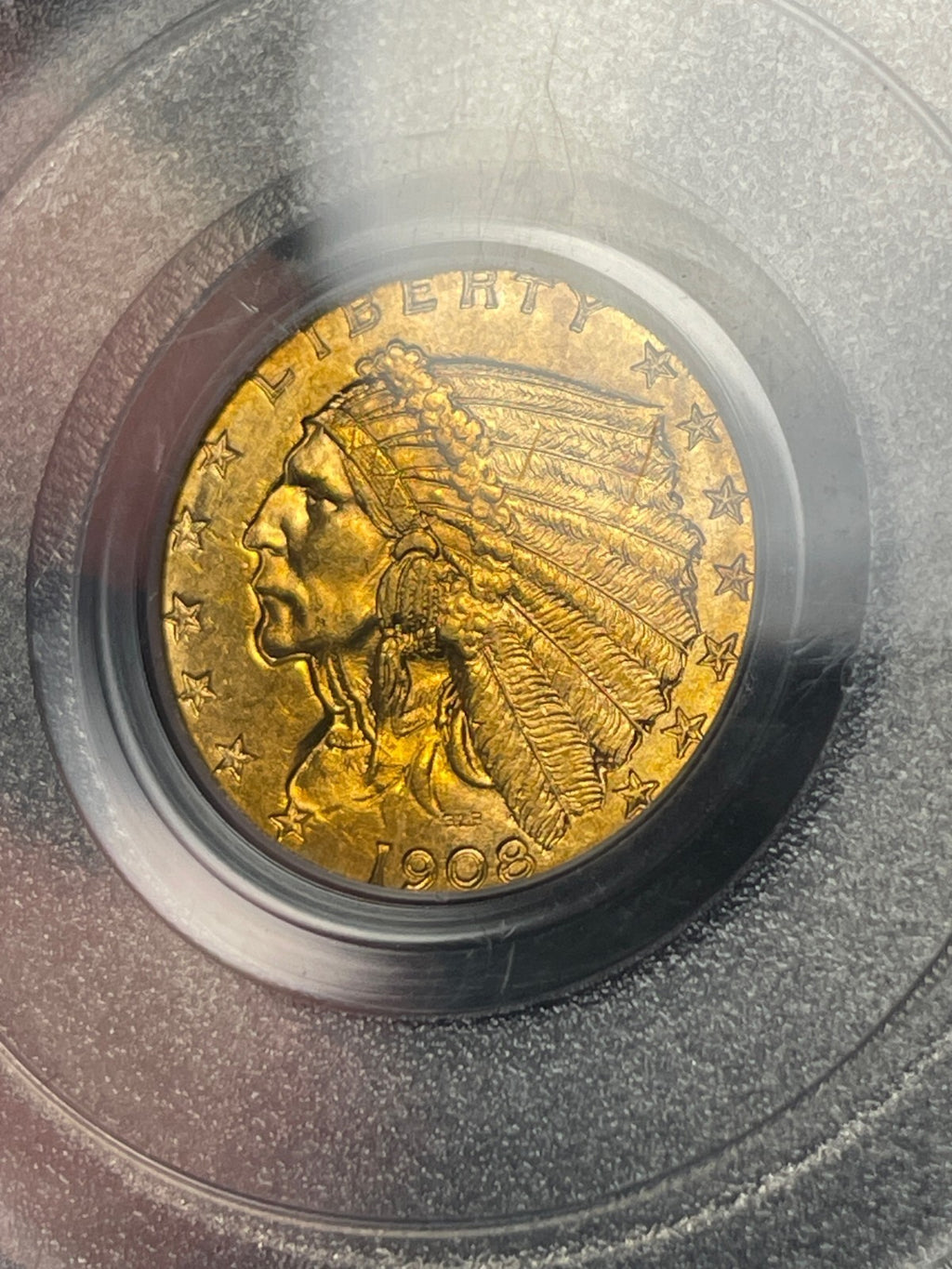1908 PCGS MS64 CAC $2.5 Gold Indian Quarter Eagle Pre-33