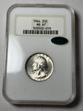 1944 NGC MS67 CAC Washington Silver Quarter Old Fatty Holder