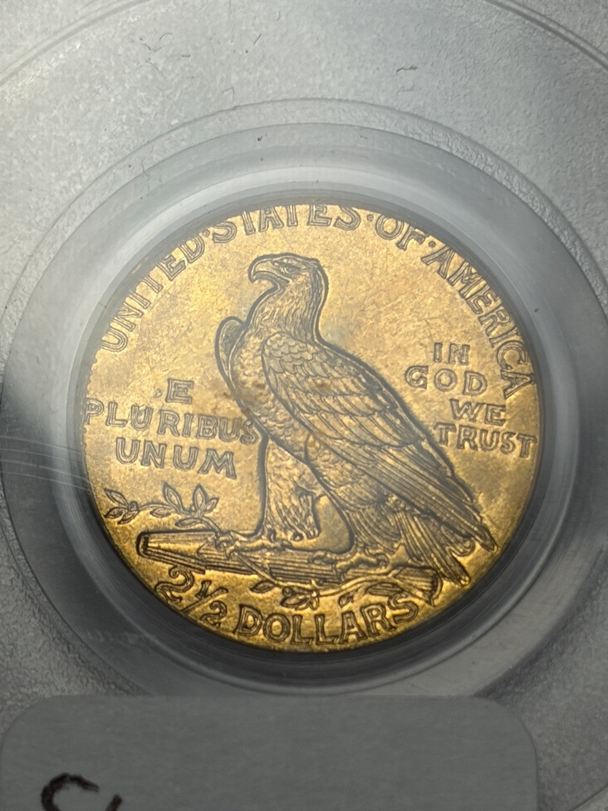 1911 PCGS MS63 Indian Head Gold Quarter Eagle $2.5 OGH Old Holder