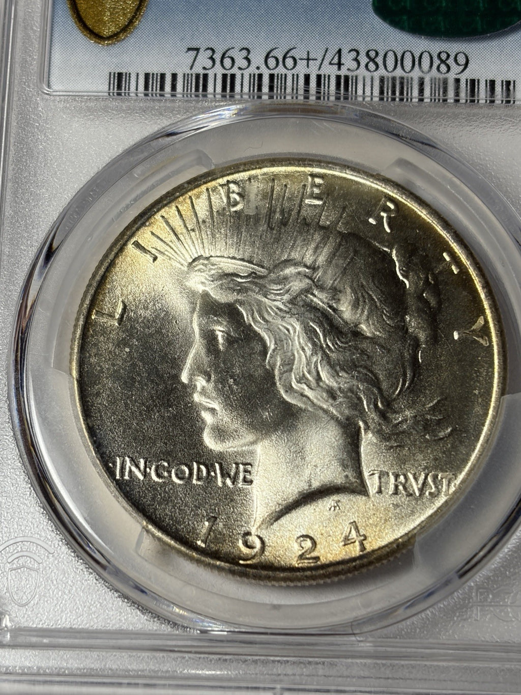 1924 PCGS MS66+ CAC Peace Silver Dollar