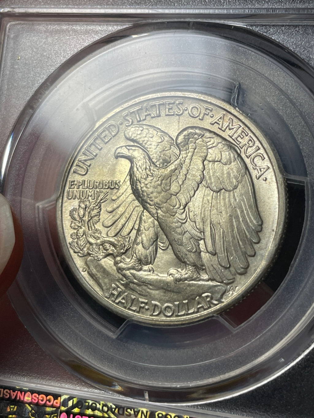 1943-D PCGS MS67 CAC Walking Liberty Half Dollar Toned
