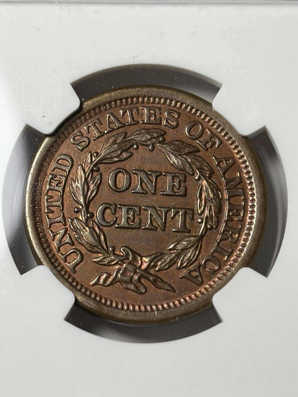 1849 NGC AU Details Braded Hair Large Cent