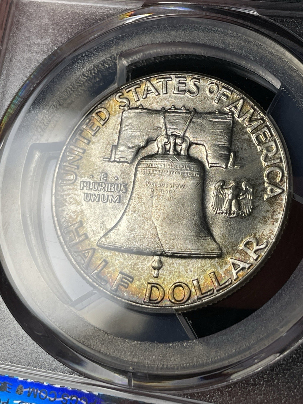 1954 PCGS MS66 CAC Franklin Half Dollar Toned Strong Bell Lines