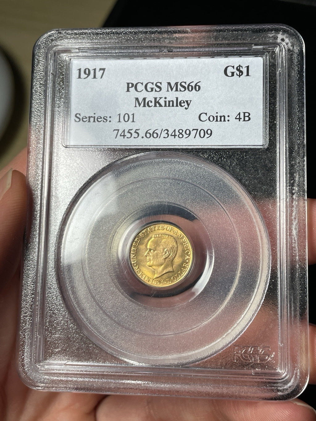 1917 PCGS MS66 McKinley Gold Commemorative Dollar Old Blue Holder