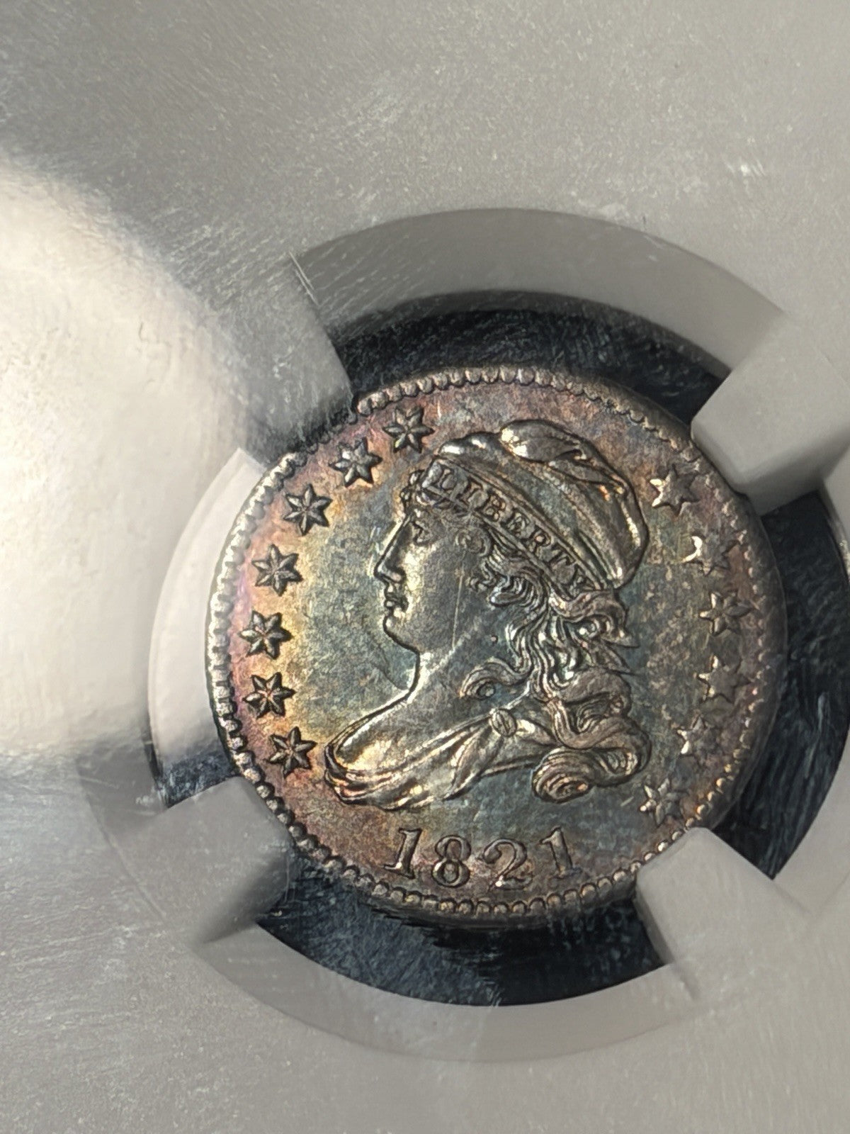 1821 NGC MS64 Large Date Capped Bust Dime JR-7